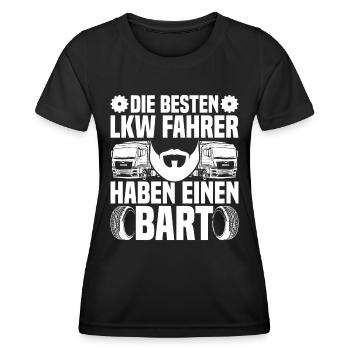 LKW Fahrer Lkw-Fahrer - Frauen Funktions-T-Shirt - Schwarz - Vorne - AI Model Female 172 light (172cm)