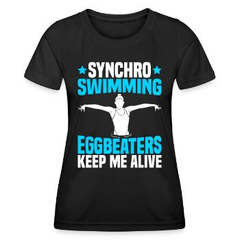 Synchronschwimmen - Frauen Funktions-T-Shirt - Schwarz - Vorne - AI Model Female 172 light (172cm)