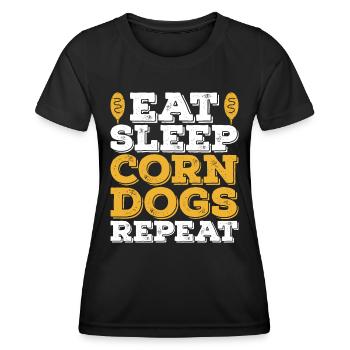 Corn Dog Corndog Corn Dogs - Women's Functional T-Shirt - black - Front - AI Model Female 172 light (172cm)