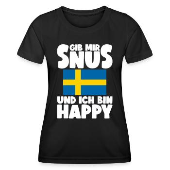 Snus Tabak Kautabak - Frauen Funktions-T-Shirt - Schwarz - Vorne - AI Model Female 172 light (172cm)