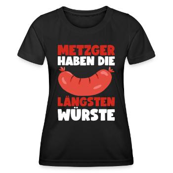Metzger Fleischer Metzgermeister Fleischerin - Frauen Funktions-T-Shirt - Schwarz - Vorne - AI Model Female 172 light (172cm)