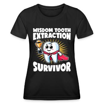 Dents de sagesse cadeau pour l’extraction des dents de sagesse - T-shirt sport Femme - noir - Devant - AI Model Female 172 light (172cm)