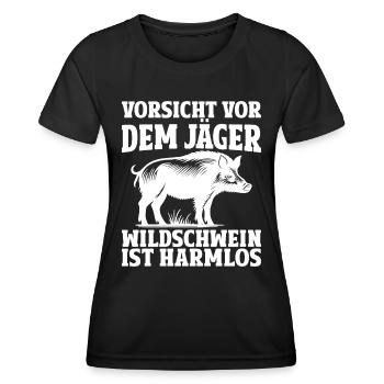 Jäger Jagd Jagdschein Jägerin Jagdbekleidung - Frauen Funktions-T-Shirt - Schwarz - Vorne - AI Model Female 172 light (172cm)