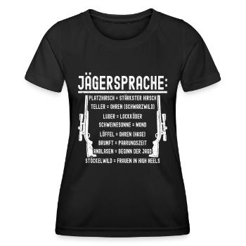 Jäger Jagd Jagdschein Jägerin Jagdbekleidung - Frauen Funktions-T-Shirt - Schwarz - Vorne - AI Model Female 172 light (172cm)