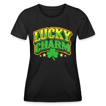 Porte-bonheur - Saint-Patrick - Irlande - T-shirt sport Femme - noir - Devant - AI Model Female 172 light (172cm)