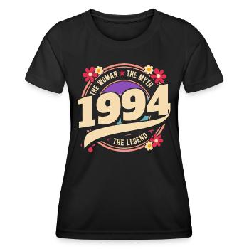 Year 1994 The Legend 30 Years Anniversary - Women's Functional T-Shirt - black - Front - AI Model Female 172 light (172cm)