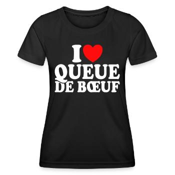 Boucher I Love Queue De Boeuf - T-shirt sport Femme - noir - Devant - AI Model Female 172 light (172cm)