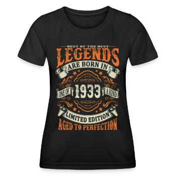 Legenden wurden 1933 geboren - Frauen Funktions-T-Shirt - Schwarz - Vorne - AI Model Female 172 light (172cm)