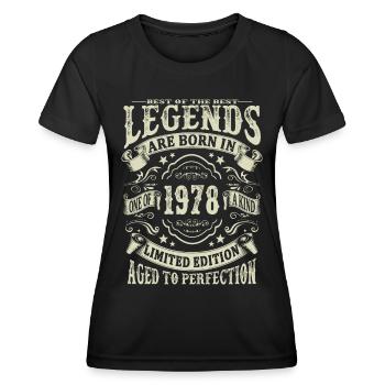 Legenden geboren 1978 - Frauen Funktions-T-Shirt - Schwarz - Vorne - AI Model Female 172 light (172cm)