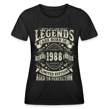 Legenden geboren 1988 - Frauen Funktions-T-Shirt - Schwarz - Vorne - AI Model Female 172 light (172cm)
