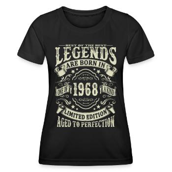 Legenden geboren 1968 - Frauen Funktions-T-Shirt - Schwarz - Vorne - AI Model Female 172 light (172cm)