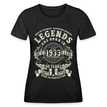 Legenden geboren 1933 - 90 Jahre alt - Frauen Funktions-T-Shirt - Schwarz - Vorne - AI Model Female 172 light (172cm)