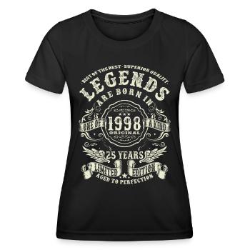 legends born in 1998 - 25 years old - Women's Functional T-Shirt - black - Front - AI Model Female 172 light (172cm)