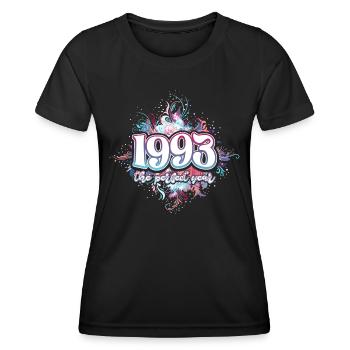 Fête Anniversaire Femme 1993 30 Ans Anniversaire - T-shirt sport Femme - noir - Devant - AI Model Female 172 light (172cm)