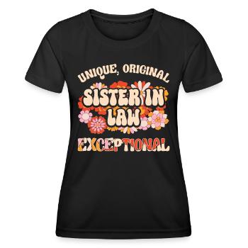 Soeur Unique Originale Exceptionnelle Belle Soeur - T-shirt sport Femme - noir - Devant - AI Model Female 172 light (172cm)