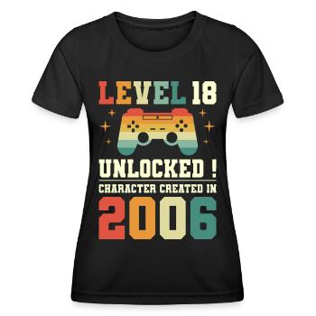 Level 18 Birthday Gamer 18 years old - Women's Functional T-Shirt - black - Front - AI Model Female 172 light (172cm)