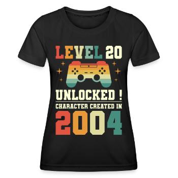 Level 20 Birthday Gamer 20 Years - Women's Functional T-Shirt - black - Front - AI Model Female 172 light (172cm)