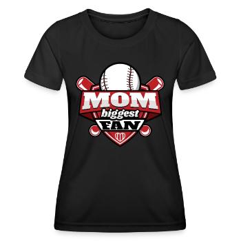 Biggest baseball fan mom - Women's Functional T-Shirt - black - Front - AI Model Female 172 light (172cm)