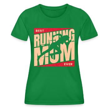 Marathon Runner Mom Best Runner Mom - Women's Functional T-Shirt - kelly green - Front - AI Model Female 172 dark (172cm)