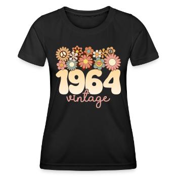 Vintage Woman Year 1964 60 Years Anniversary - Women's Functional T-Shirt - black - Front - AI Model Female 172 light (172cm)