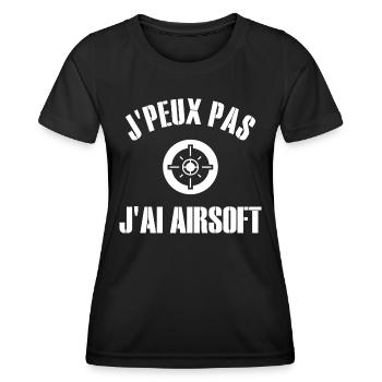 Je Peux Pas J'Ai Airsoft Humour Airsofteur - T-shirt sport Femme - noir - Devant - AI Model Female 172 light (172cm)