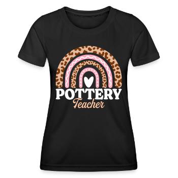 Arc-En-Ciel Prof Femme Enseignante De Poterie - T-shirt sport Femme - noir - Devant - AI Model Female 172 light (172cm)