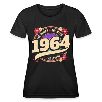 Année 1964 La Légende 60 Ans Anniversaire - T-shirt sport Femme - noir - Devant - AI Model Female 172 light (172cm)
