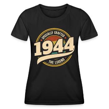 Year 1944 The Legend 80 Years Anniversary - Women's Functional T-Shirt - black - Front - AI Model Female 172 light (172cm)