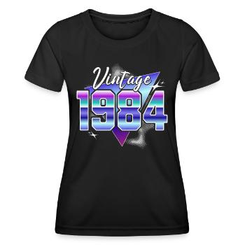 Retro 40th Anniversary 1984 - Women's Functional T-Shirt - black - Front - AI Model Female 172 light (172cm)