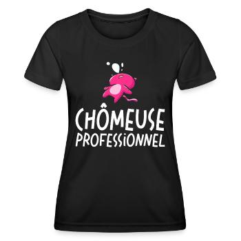 Femme Chômeuse Professionnelle - T-shirt sport Femme - noir - Devant - AI Model Female 172 light (172cm)