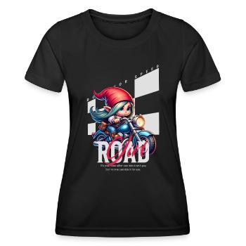 Road Girl née pour la vitesse - T-shirt sport Femme - noir - Devant - AI Model Female 172 light (172cm)