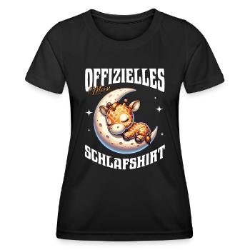 Ma chemise de nuit girafe officielle - T-shirt sport Femme - noir - Devant - AI Model Female 172 light (172cm)