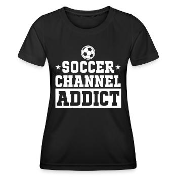 Fan Foot Loves Watching Football - Women's Functional T-Shirt - black - Front - AI Model Female 172 light (172cm)