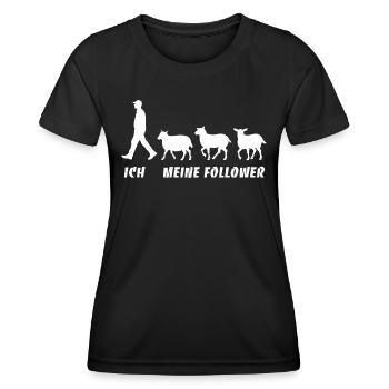 Ich Meine Follower Schafe Züchter Schafhirte - Frauen Funktions-T-Shirt - Schwarz - Vorne - AI Model Female 172 light (172cm)