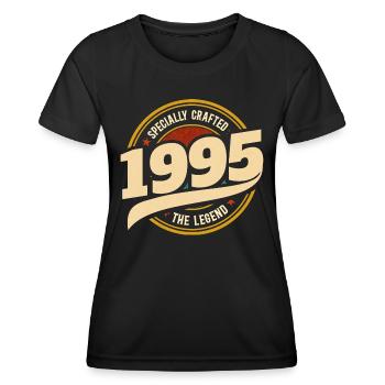 Vintage Year 1995 Legend 30 Years Anniversary - Women's Functional T-Shirt - black - Front - AI Model Female 172 light (172cm)