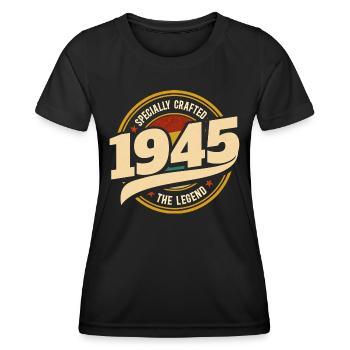 Vintage Year 1945 Legend 80 Years Anniversary - Women's Functional T-Shirt - black - Front - AI Model Female 172 light (172cm)
