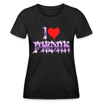 I love phonk - I love phonk music - Women's Functional T-Shirt - black - Front - AI Model Female 172 light (172cm)