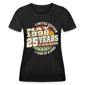 Awesome since may 1998 - 25 years old - Women's Functional T-Shirt - black - Front - AI Model Female 172 light (172cm)