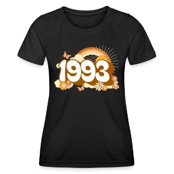 Retro 1993 Fête Anniversaire Femme 30 Ans - T-shirt sport Femme - noir - Devant - AI Model Female 172 light (172cm)