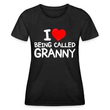 Funny idea for Grannies I love being called Granny - Women's Functional T-Shirt - black - Front - AI Model Female 172 light (172cm)