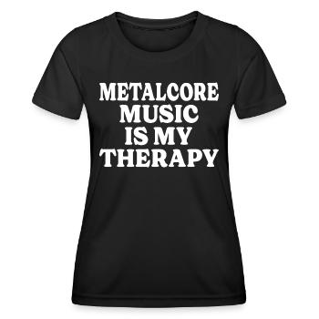 Musikertherapie, Musik, Metalcore - Frauen Funktions-T-Shirt - Schwarz - Vorne - AI Model Female 172 light (172cm)