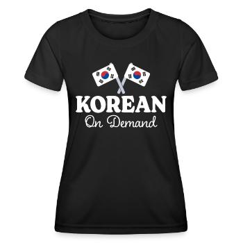Korean on request Korean interpreter - Women's Functional T-Shirt - black - Front - AI Model Female 172 light (172cm)