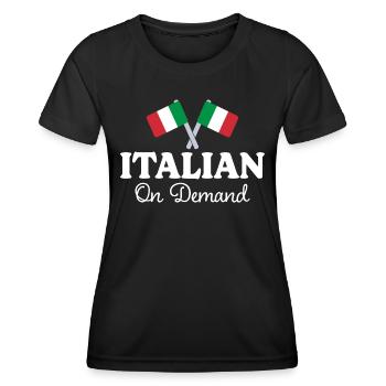 Italian Translator Italian Interpreter - Women's Functional T-Shirt - black - Front - AI Model Female 172 light (172cm)