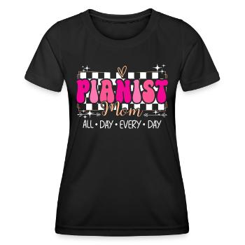 Pianist Musiker Mama Pianist - Frauen Funktions-T-Shirt - Schwarz - Vorne - AI Model Female 172 light (172cm)