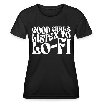 girls lofi B - T-shirt sport Femme - noir - Devant - AI Model Female 172 light (172cm)