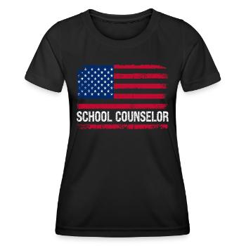 USA Amerikanischer Schulberater - Frauen Funktions-T-Shirt - Schwarz - Vorne - AI Model Female 172 light (172cm)