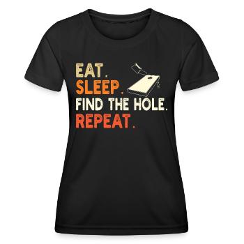 Humor Man Cornhole Player - Women's Functional T-Shirt - black - Front - AI Model Female 172 light (172cm)