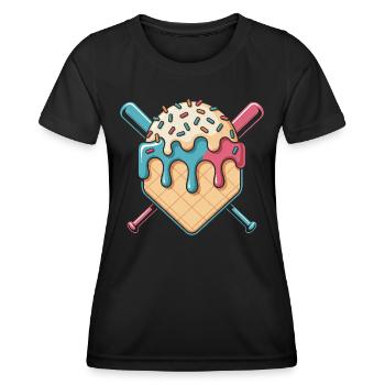 Eis-Baseballspieler - Frauen Funktions-T-Shirt - Schwarz - Vorne - AI Model Female 172 light (172cm)
