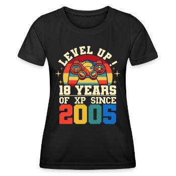 Level 18 2005 Birthday Gamer 18 Jahre - Frauen Funktions-T-Shirt - Schwarz - Vorne - AI Model Female 172 light (172cm)