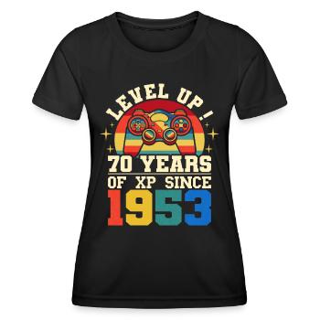 Level 70 1953 Anniversary Gamer 70 Jahre - Frauen Funktions-T-Shirt - Schwarz - Vorne - AI Model Female 172 light (172cm)